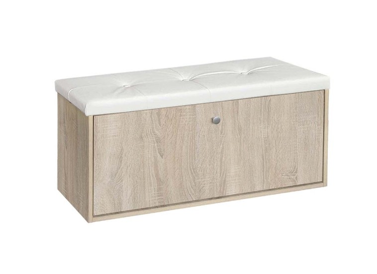 Παπουτσοθήκη-Σκαμπό Rakla 100 Σόνομα/Λευκό, 97x31.5x48, Genomax Παπουτσοθήκη-Σκαμπό Rakla 100 Σόνομα/Λευκό, 97x31.5x48, Genomax