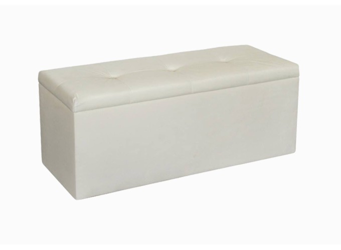 Σκαμπό αποθηκευτικό, TEXTIL, λευκό, 99/33/36 εκ., Genomax