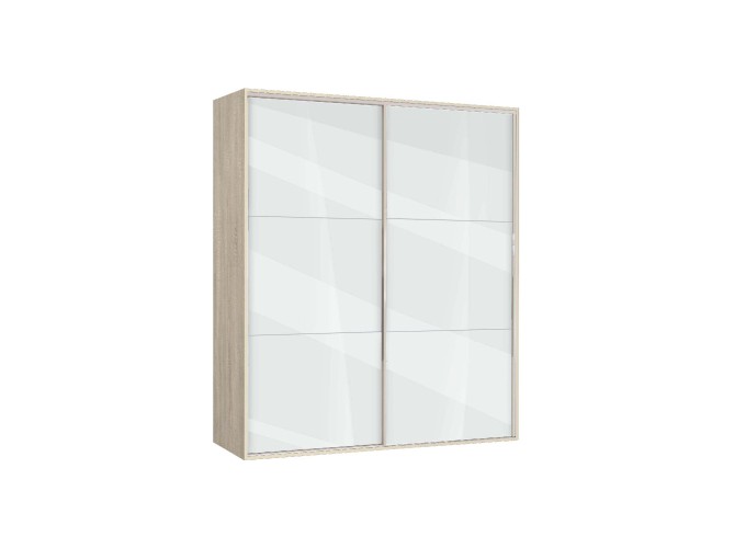 Ντουλάπα Συρόμενη, AVA 4 Σόνομα/Λευκό γυαλιστερό, 160x200x59, Genomax