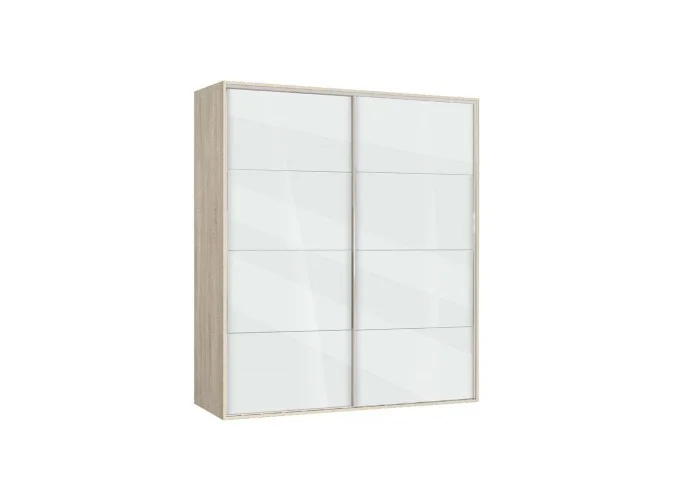 Ντουλάπα Συρόμενη, AVA 5 Σονόμα/Λευκό γυαλιστερό, 200x210x59, Genomax