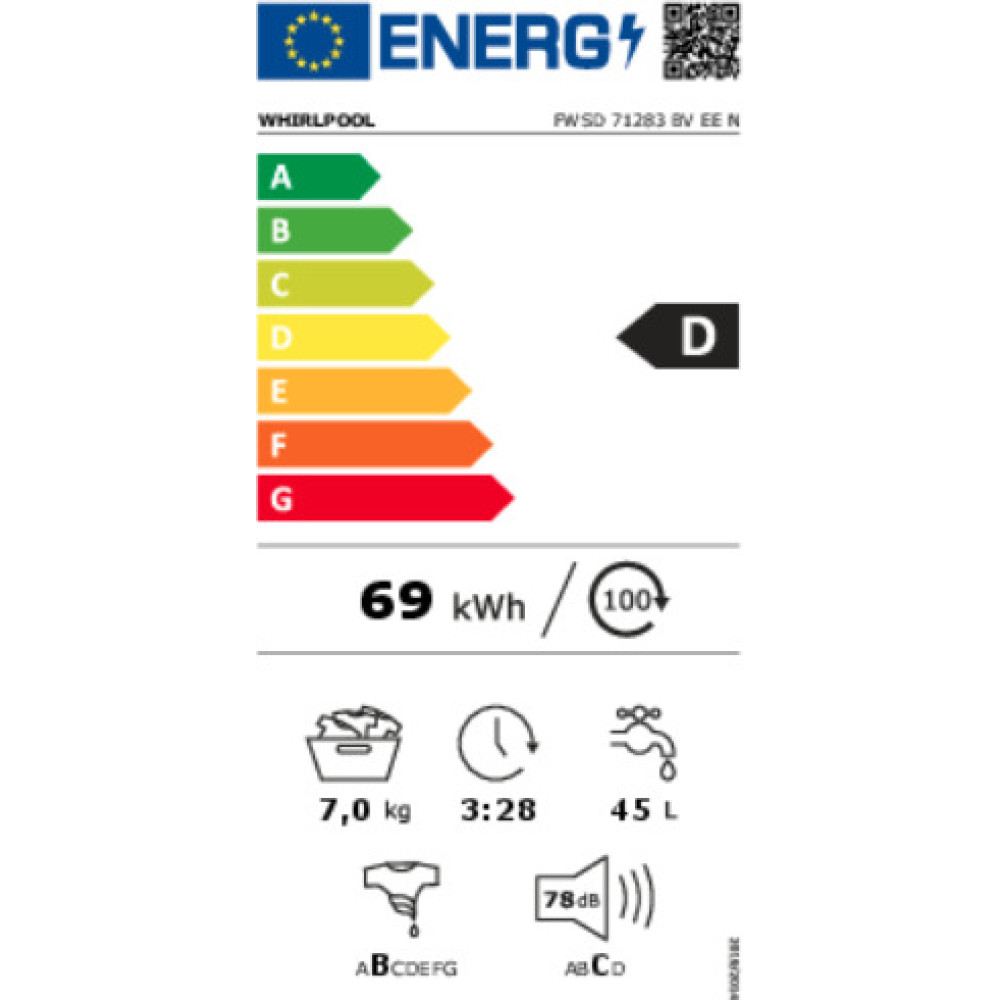 Πλυντήριο ρούχων FWSD 71283BV EE N Whirlpool | All4home Πλυντήριο ρούχων FWSD 71283BV EE N Whirlpool