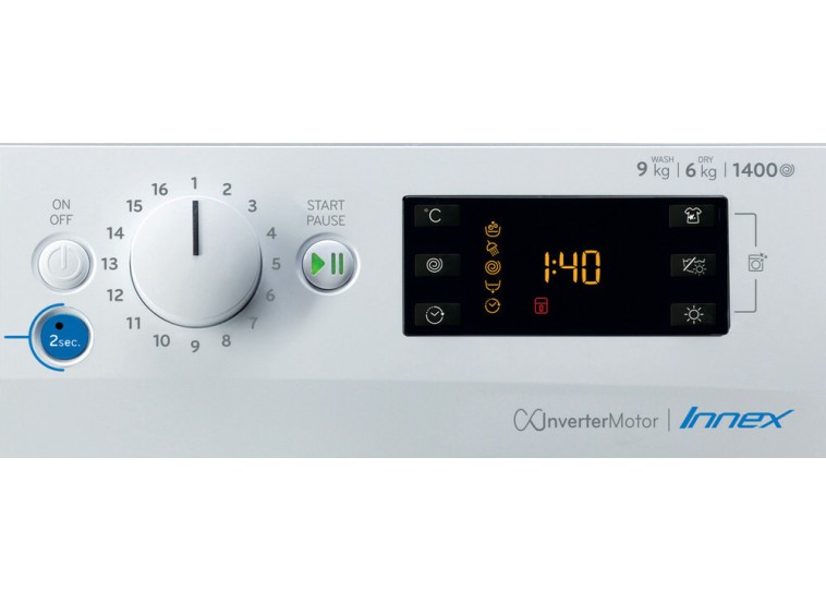 Πλυντήριο στεγνωτήριο ρούχων BDE 961483X WS EU N, Indesit | All4home Πλυντήριο στεγνωτήριο ρούχων BDE 961483X WS EU N, Indesit