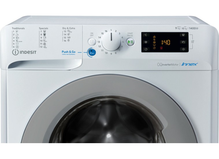 Πλυντήριο στεγνωτήριο ρούχων BDE 961483X WS EU N, Indesit | All4home Πλυντήριο στεγνωτήριο ρούχων BDE 961483X WS EU N, Indesit