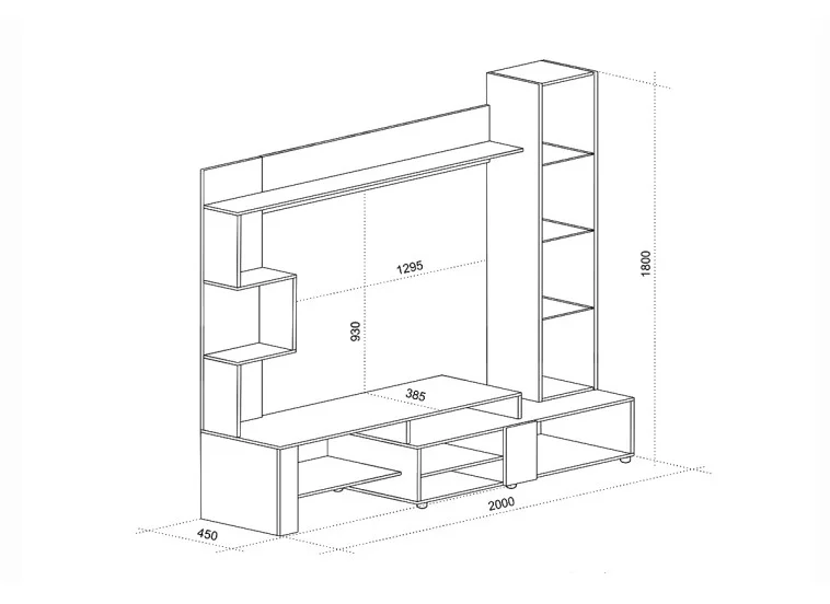 Σύνθετο Σαλονιού Ava-Smart Home, 200x45x180, Genomax | All4home Σύνθετο Σαλονιού Ava-Smart Home, 200x45x180, Genomax
