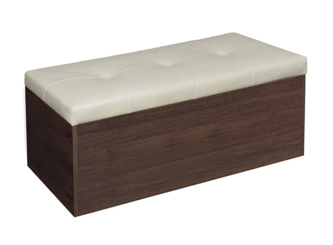 Σκαμπό με αποθηκευτικό χώρο, Praktik, Βέγγε/Μπέζ 99x33x36 εκ., Genomax