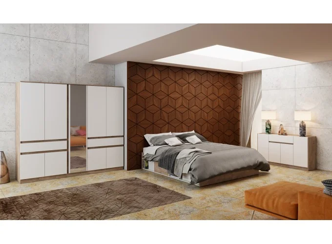 Σετ Κρεβατοκάμαρας 5 τεμαχίων, Κ-963, 90/200, Genomax