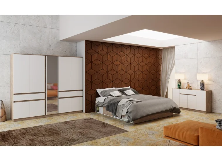 Σετ Κρεβατοκάμαρας 5 τεμαχίων, Κ-963, 90/200, Genomax | All4home Σετ Κρεβατοκάμαρας 5 τεμαχίων, Κ-963, 90/200, Genomax