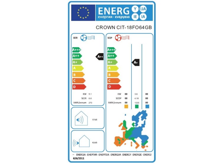 Κλιματιστικό Inverter CIT-18FO64GB, 18000 BTU, Crown Κλιματιστικό Inverter CIT-18FO64GB, 18000 BTU, Crown
