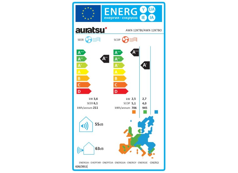 Κλιματιστικό AWX-12KTA(B)I/AWX-12KTA(B)O, 3.5kw 12000BTU, Auratsu 