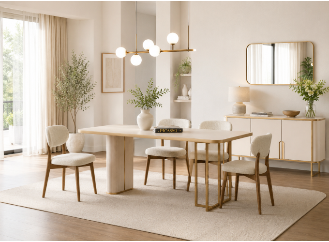 Σετ Τραπεζαρίας με 4 καρέκλες, Natali ,180x90x75 εκ. All4home