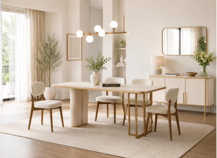 Σετ Τραπεζαρίας με 4 καρέκλες, Natali ,180x90x75 εκ. All4home