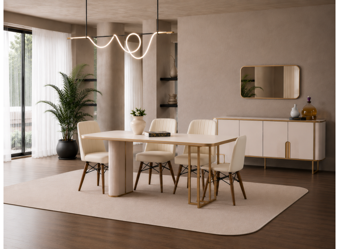 Σετ Τραπεζαρίας με 4 καρέκλες, Nefeli ,180x90x75 εκ. All4home