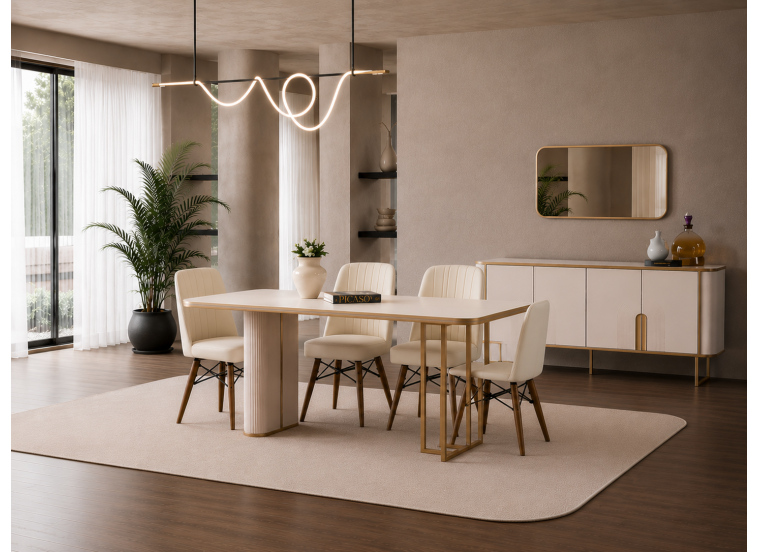 Σετ Τραπεζαρίας με 4 καρέκλες, Nefeli ,180x90x75 εκ. All4home