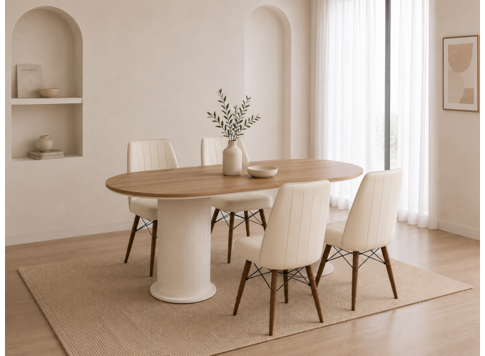 Σετ Τραπεζαρίας με 4 καρέκλες, Valentino ,180x90x75 εκ. All4home
