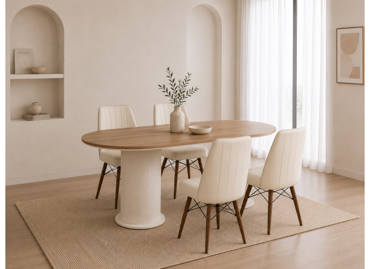 Σετ Τραπεζαρίας με 4 καρέκλες, Valentino ,180x90x75 εκ. All4home