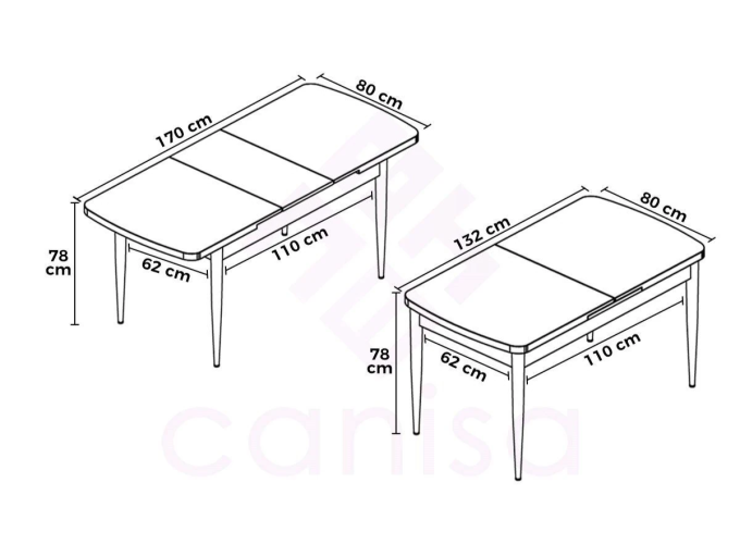 Τραπέζι Exve Με Μηχανισμό Επιμήκυνσης 132-170M, ANTIK PINE , 170/110/73 εκ., All4home