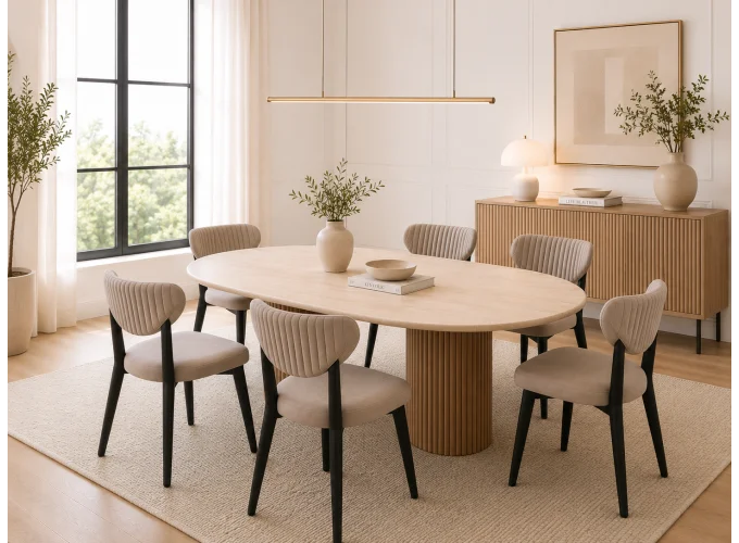 Σετ Τραπεζαρίας με 6 καρέκλες, Scandi ,180x90x75 εκ. All4home