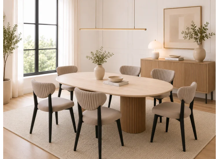 Σετ Τραπεζαρίας με 6 καρέκλες, Scandi ,180x90x75 εκ. All4home