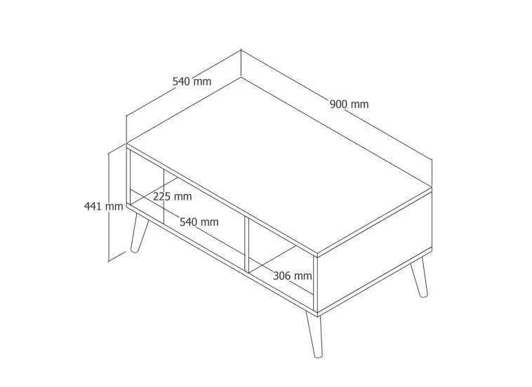 Τραπέζι σαλονιού Exxen 2072, 90x54x44,1 εκ., All4home