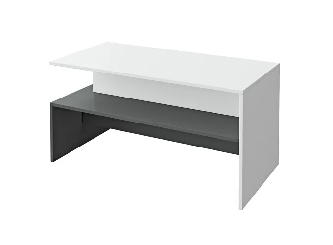 Τραπέζι σαλονιού Maria Λευκό/Γραφίτης, 50/100/50, Genomax