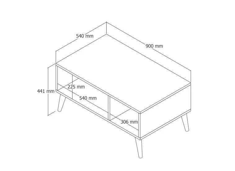 Τραπέζι σαλονιού Orta Sehra Exxen 2074 90x54x44,1 εκ., All4home