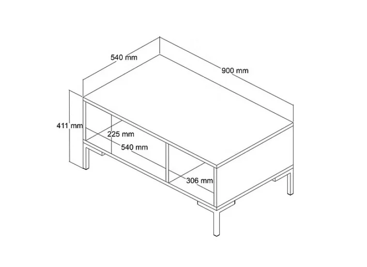 Τραπέζι σαλονιού Orta Sehra Aurora 2084 90x54x41,1 εκ., All4home