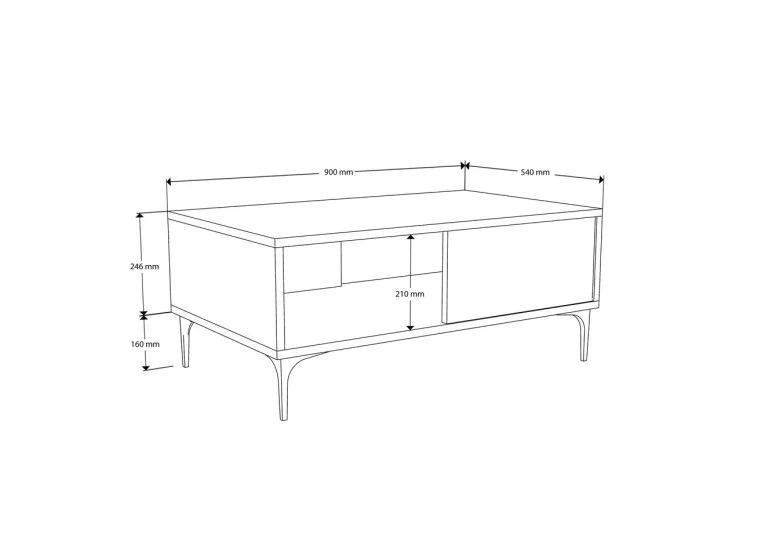 Τραπέζι σαλονιού Orta Sehra Vision 2090 90x54x40,6 εκ., All4home