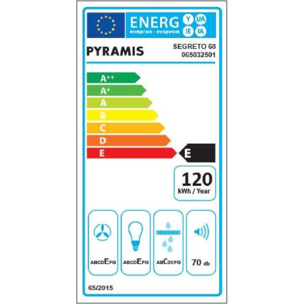 Απορροφητήρας κουζίνας καμινάδα, Segreto 60, 60 cm, Pyramis | All4home Απορροφητήρας κουζίνας καμινάδα, Segreto 60, 60 cm, Pyramis