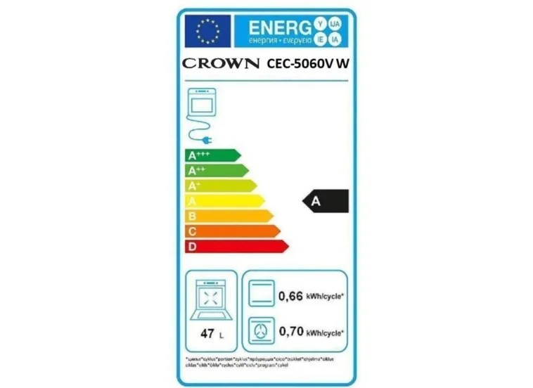 Ηλεκτρική κουζίνα με κεραμικές εστίες, CEC-5060V W, Crown | All4home Ηλεκτρική κουζίνα με κεραμικές εστίες, CEC-5060V W, Crown