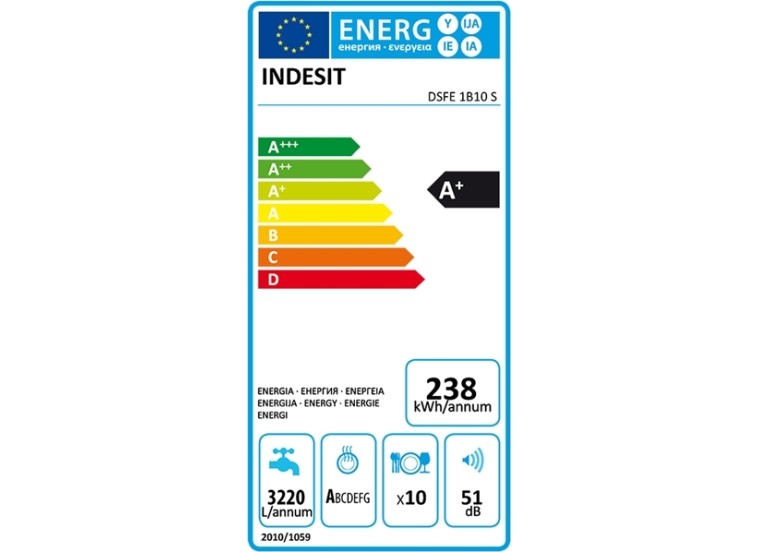 Πλυντήριο πιάτων, DSFE 1B10, Indesit | All4home Πλυντήριο πιάτων, DSFE 1B10, Α+, Indesit