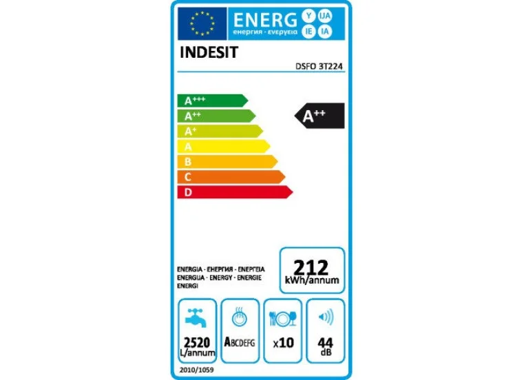 Πλυντήριο πιάτων, DSFO 3T224 C, A++, Indesit | All4home Πλυντήριο πιάτων, DSFO 3T224 C, A++, Indesit