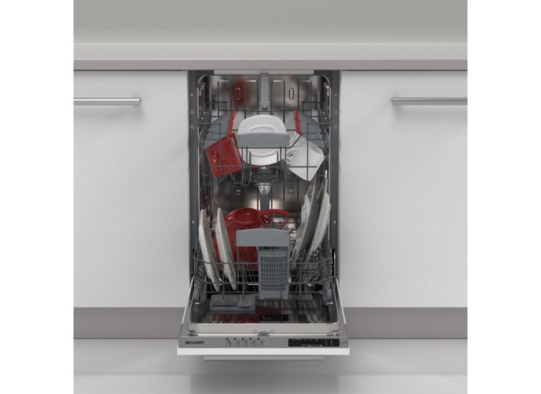 Εντοιχιζόμενο Πλυντήριο Πιάτων 34kg, QW-NS14I49EX, Sharp | All4home Εντοιχιζόμενο Πλυντήριο Πιάτων 34kg, QW-NS14I49EX, Sharp