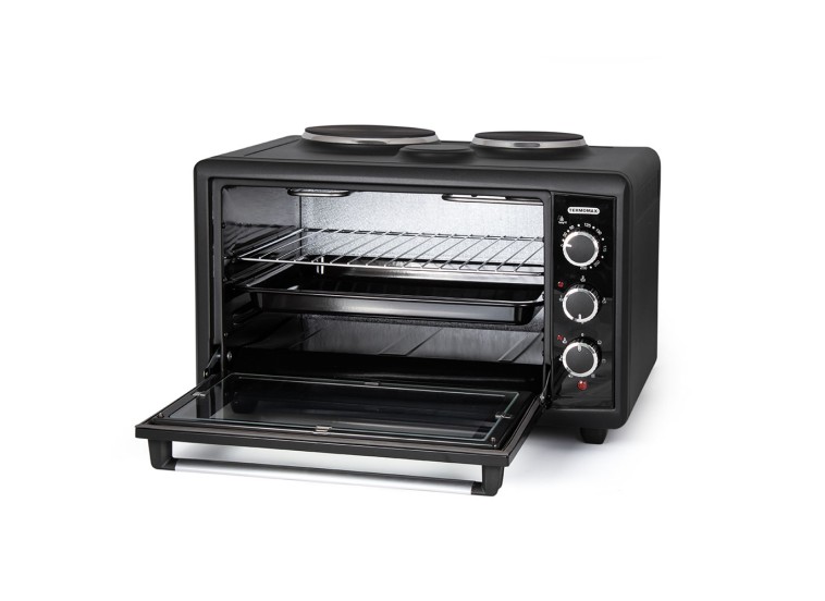 Φουρνάκι TC46BK, 46lt, Μαύρο με 2 εστίες, 58/39/36 εκ., Termomax Φουρνάκι TC46BK, 46lt, Μαύρο με 2 εστίες, 58/39/36 εκ., Termomax