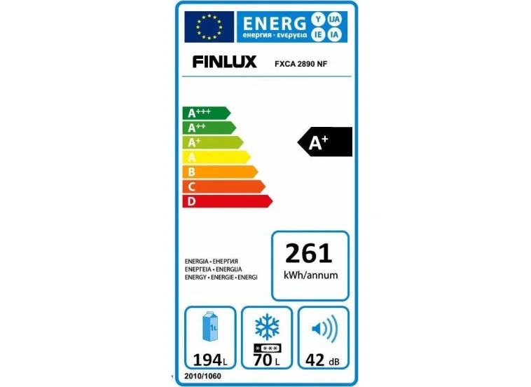 Ψυγειοκαταψύκτης 270 λίτρων, 180/54/59,5 εκ., FXCA 28900 NFE , Finlux Ψυγειοκαταψύκτης 270 λίτρων, 180/54/59,5 εκ., FXCA 28900 NFE , Finlux