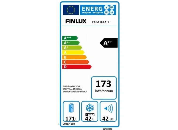 Ψυγείο δίπορτο 213L, F, Inox, 144/54/57 εκ., FXRA 260IX, Finlux Ψυγείο δίπορτο 213L, F, Inox, 144/54/57 εκ., FXRA 260IX, Finlux
