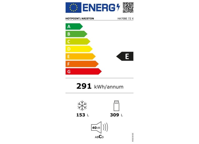 Ψυγειοκαταψύκτης, HA70BE 72X, 462 l, A ++, No Frost, Hotpoint-Ariston Ψυγειοκαταψύκτης, HA70BE 72X, 462 l, A ++, No Frost, Hotpoint-Ariston