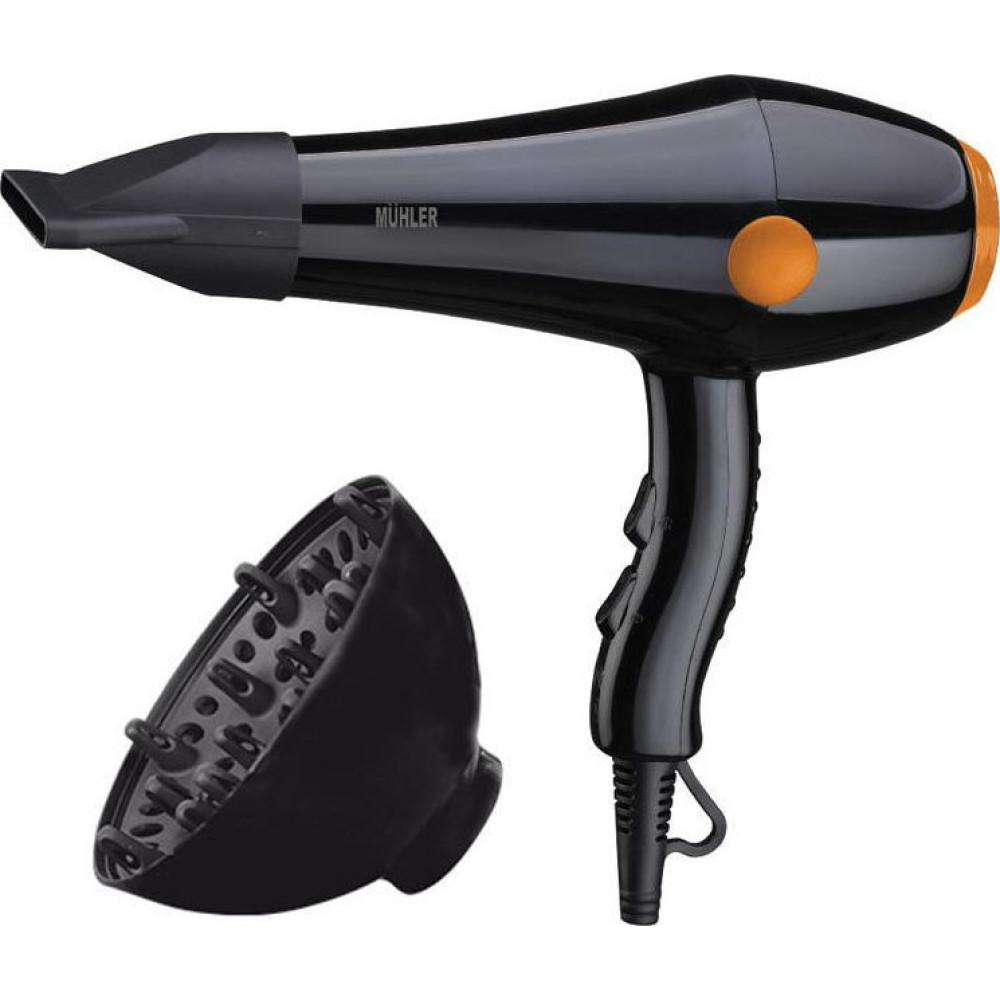 Πιστολάκι Μαλλιών, MD-1606 Black/Orange, Muhler Πιστολάκι Μαλλιών, MD-1606 Black/Orange, Muhler | All4home
