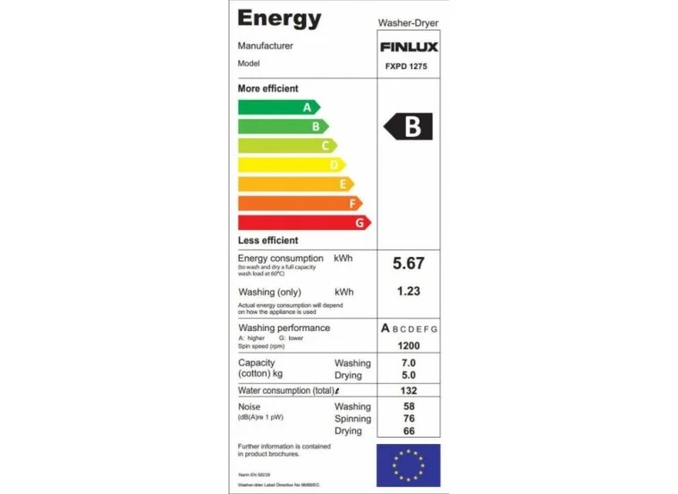 Πλυντήριο - Στεγνωτήριο ρούχων 7kg/ 5kg, FXPD 1275FL, FINLUX | All4home Πλυντήριο - Στεγνωτήριο ρούχων 7kg/ 5kg, FXPD 1275FL, FINLUX