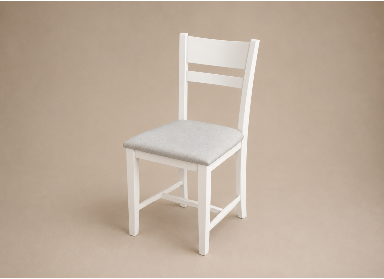 Καρέκλα Tomy με ύφασμα Λευκό, 42x47x88 εκ., Genomax