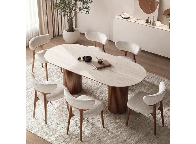 Σετ τραπεζαρίας 7 Τεμαχίων , Ivonne, Ύψος 76 εκ. Πλάτος 168 εκ. Βάθος 90 εκ. All4home