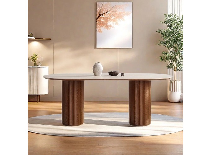 Τραπέζι Δείπνου οβάλ , Vinta , Ύψος 76 εκ. Πλάτος 168 εκ. Βάθος 90 εκ., All4home