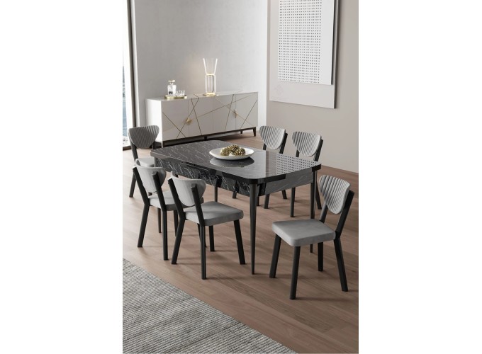 Καρέκλα Υφασμάτινη Γκρί , Arfe, All4home