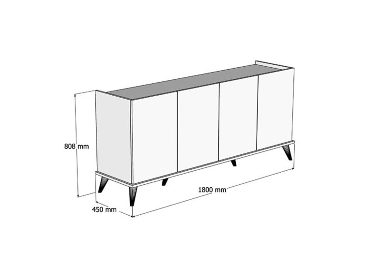 Μπουφές Elegante 1604, Π180xΜ45xΥ80,80 εκ., All4home