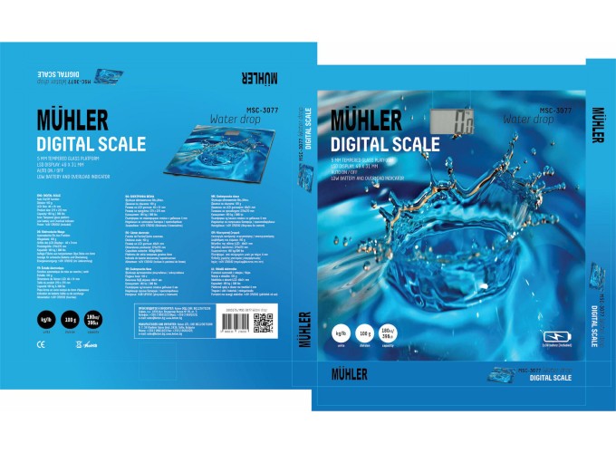 Ζυγαριά μπάνιου, MSC-3077 Water Drop, Muhler Ζυγαριά μπάνιου, MSC-3077 Water Drop, Muhler