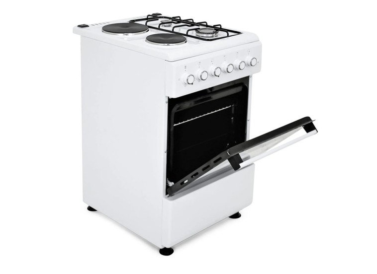 Κουζίνα 64lt με Εστίες Υγραερίου & Ρεύματος Π50εκ. Λευκή,ELC-500G,Muhler