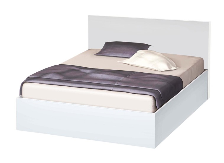 Κρεβάτι ξύλινο διπλό High Λευκό, 160/200, 204/90/164 εκ., Genomax