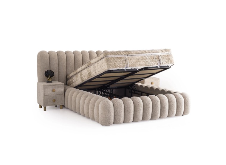 Κρεβάτι υφασμάτινο Marsel με αποθηκευτικό χώρο, 90x190 εκ., All4home