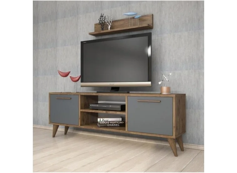 Έπιπλο Τηλεόρασης 1118 Amalfi SENFONI Καρυδί-Ανθαρκί ,138x29.5xΥ48.6εκ., All4home