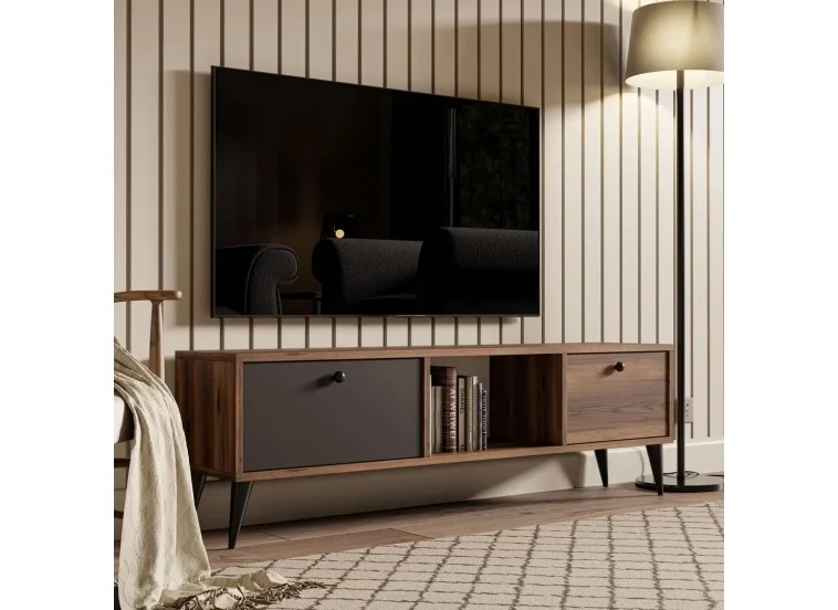 Έπιπλο Τηλεόρασης 1214 Lidya-Antrasit Serenat Μ138xΠ29.5xΥ42.6εκ., All4home