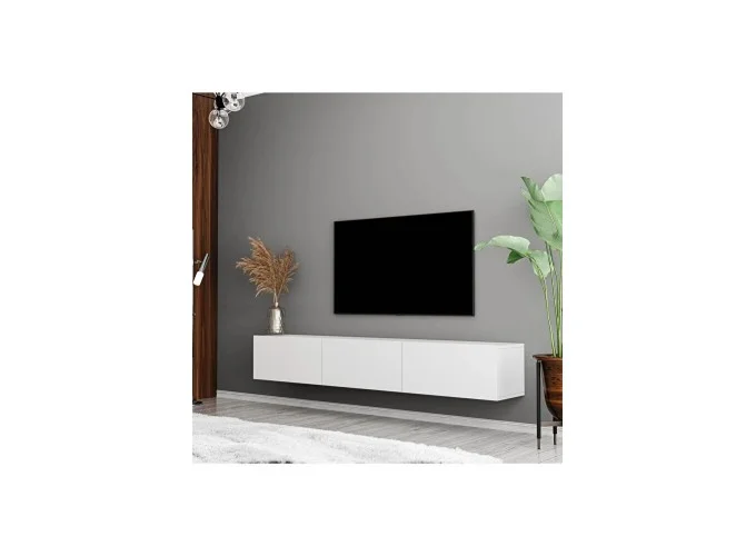 Έπιπλο Τηλεόρασης με πόρτες, 1230 SOLE λευκό Μ180xΠ31,8xΥ29,6εκ., All4home